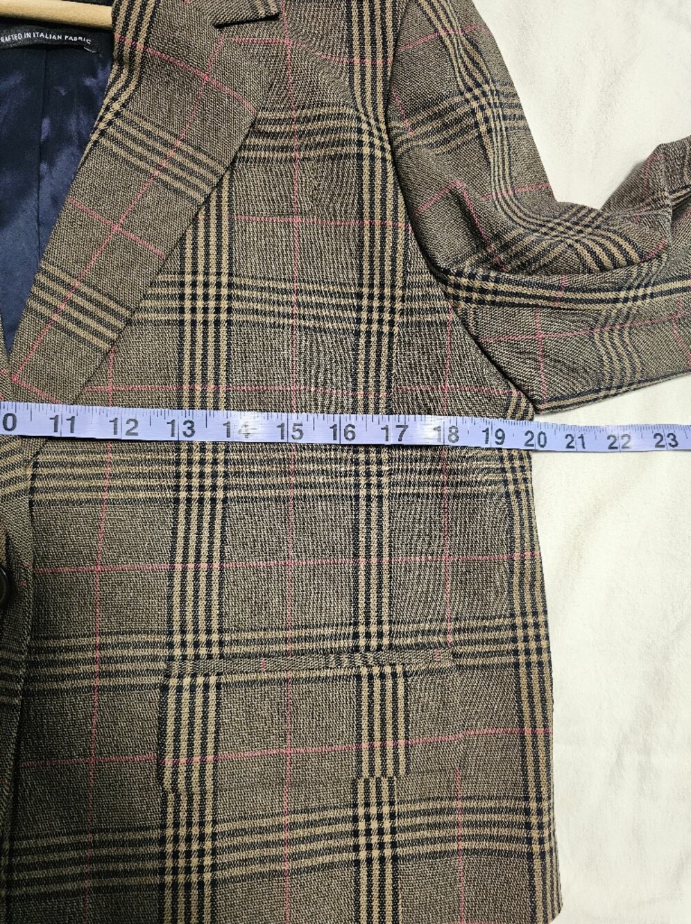 Madewell The Sutter Crop Plaid Blazer Brown Pink Size Medium Like New - Picture 9 of 11